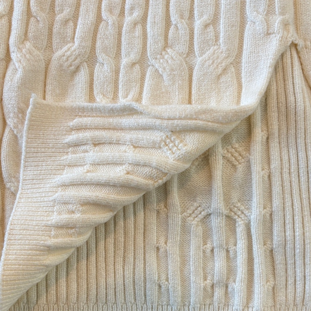 Derek Heart Cream Long Sleeve Cable Knit Dress - Picture 5 of 6